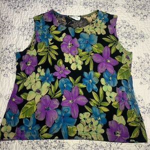 Y2k whimsygoth dark floral print tank top